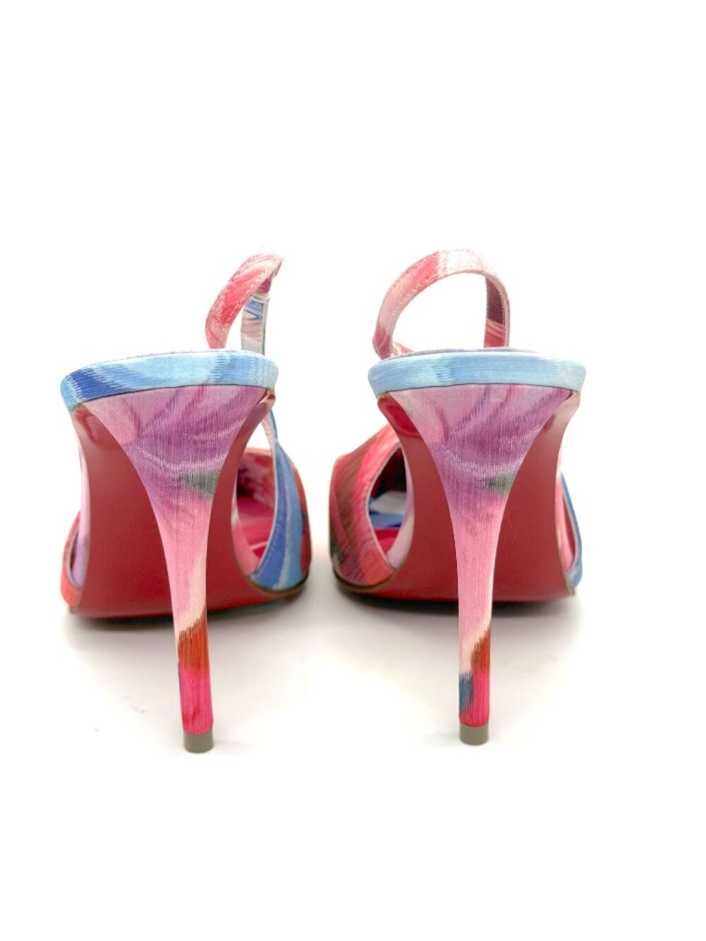 Christian Louboutin MISS Z SLING BACK 100 Silk Peonies Sandals Heels Shoe - Picture 12 of 16